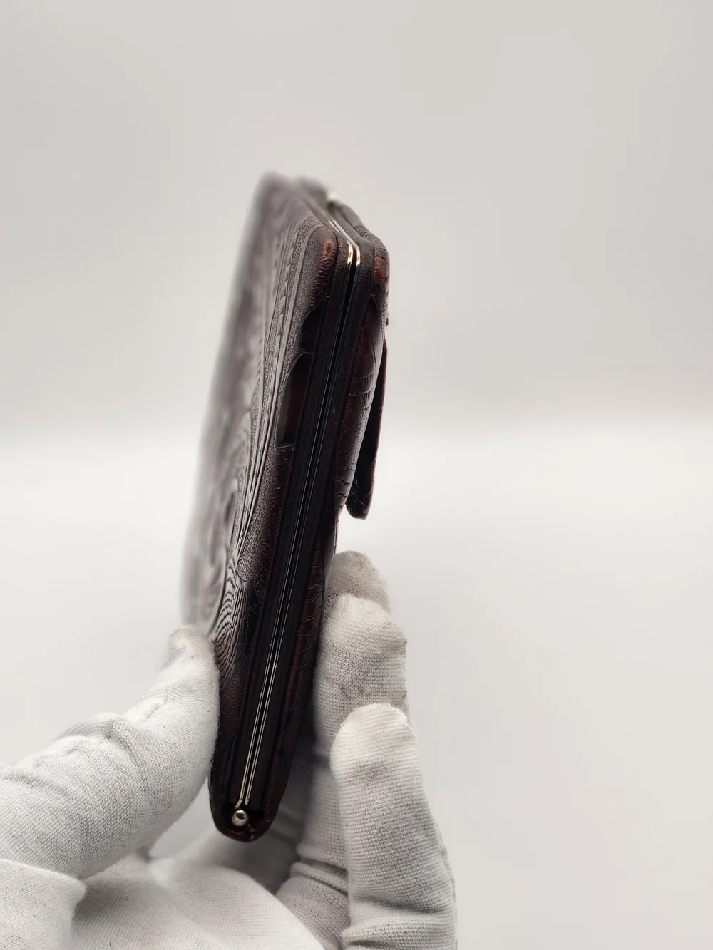 Lodis Los Angeles Framed Leather Kiss-Lock Wallet - Brown